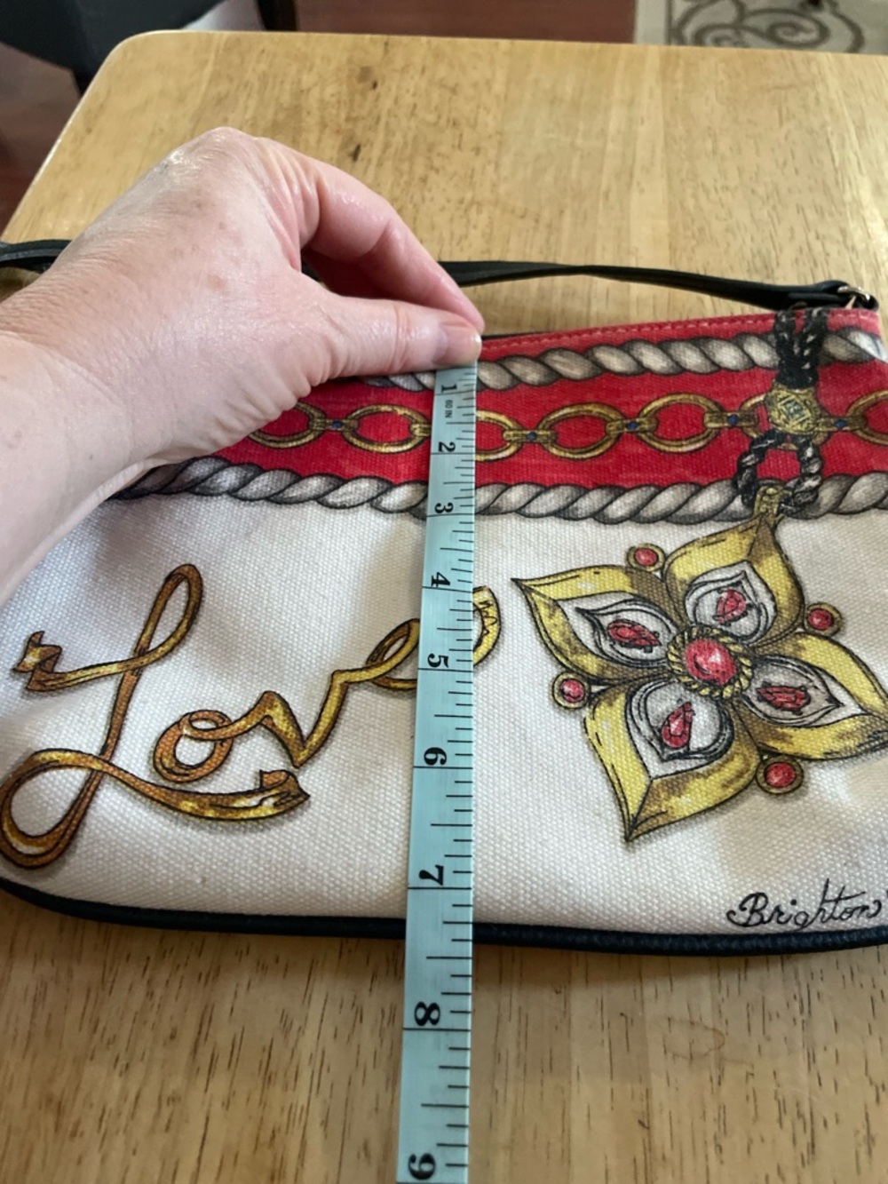 Brighton Glitter & Go Love Pouch crossbody bag purse Tom Clancy art zip closure - Picture 12 of 16